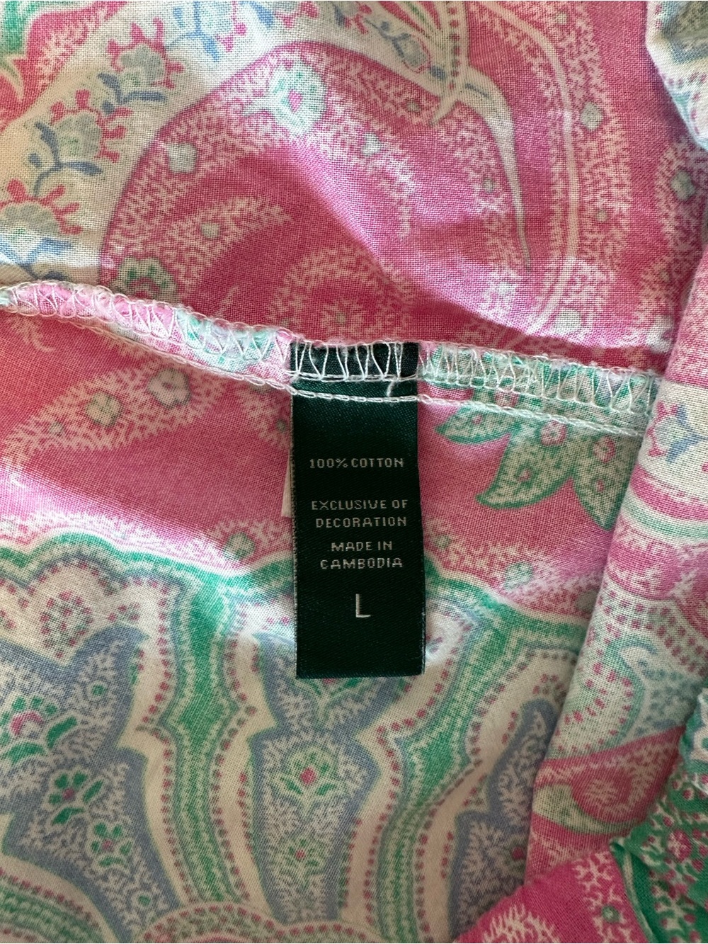 Ralph Lauren Pink and Teal Paisley Pajamas - Picture 3 of 3